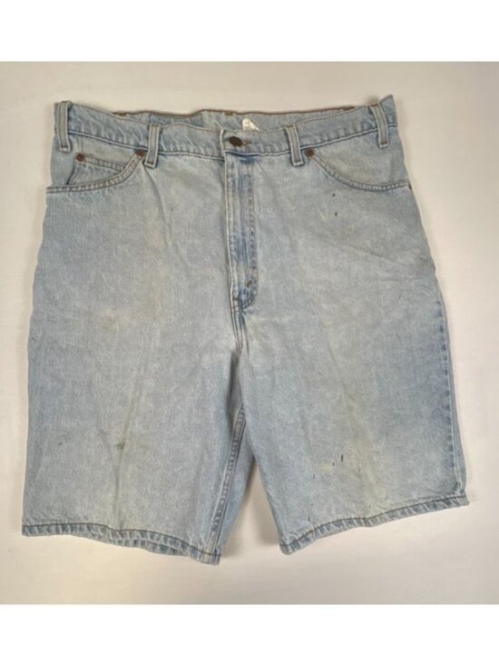 Levi's Other - Vintage Levis 550 Mens 36 Light Wash Denim Jean Shorts Distressed Orange Tab 90s